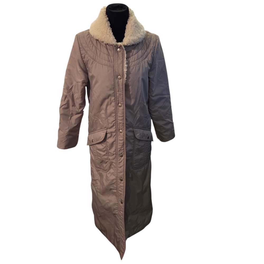 🔥 BUNDLE DEAL:Stag Taupe Puffer Coat with Cream Faux Shearling Collar - Picture 2 of 7